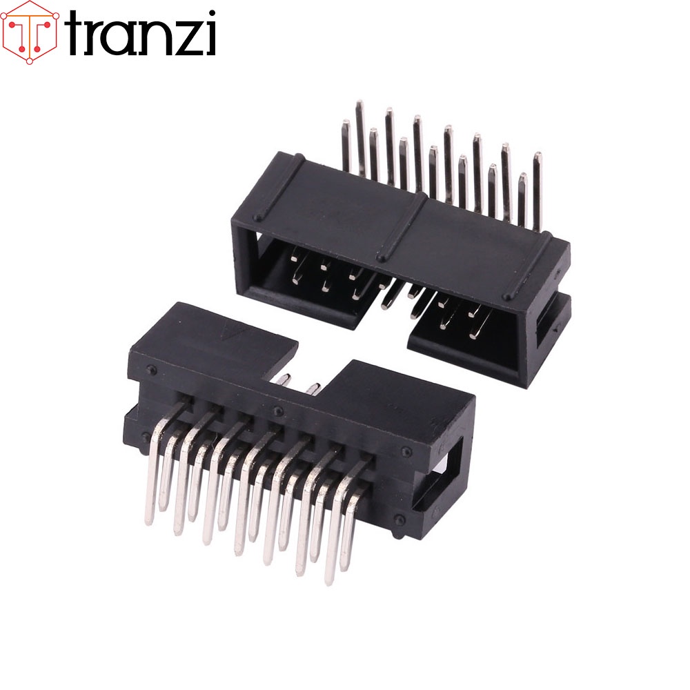 Giắc cắm header 2.54mm IDE IDC DC3 2x7P chân cắm cong đen - túi 10 cái