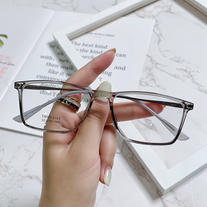 Kính Mát Gọng Vuông Nhỏ Chống Ánh Sáng Xanh TR90 Phong Cách Hàn Quốc Cổ Điển Dành Cho Nam Nữ