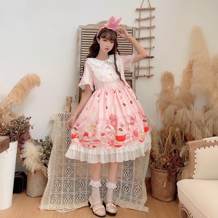 [SẴN MÀU HỒNG-ORDER]VÁY LOLITA TIỂU THƯ DỄ THƯƠNG