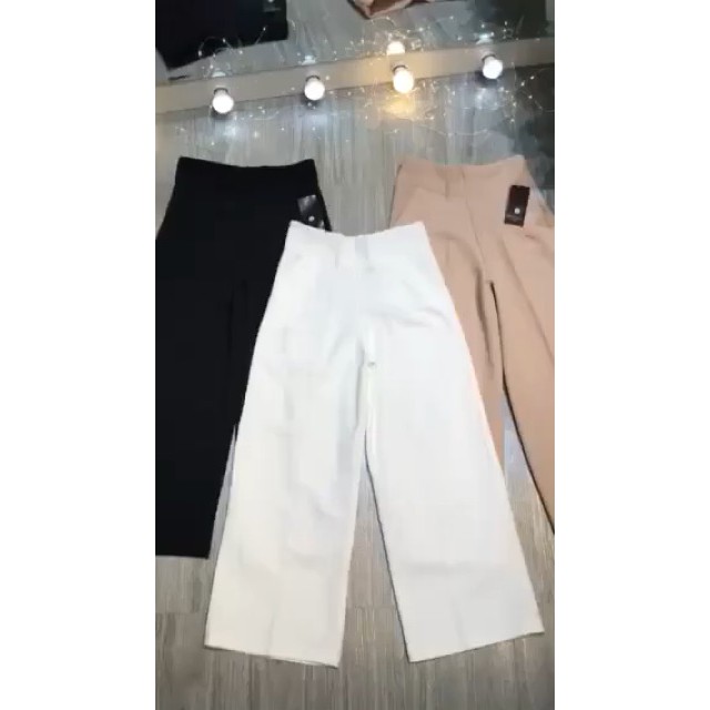 Quần ống rộng lưng cao nữ khóa sườn dáng dài vải mềm tuyết mưa phong cách Hàn Quốc Q002 | BigBuy360 - bigbuy360.vn