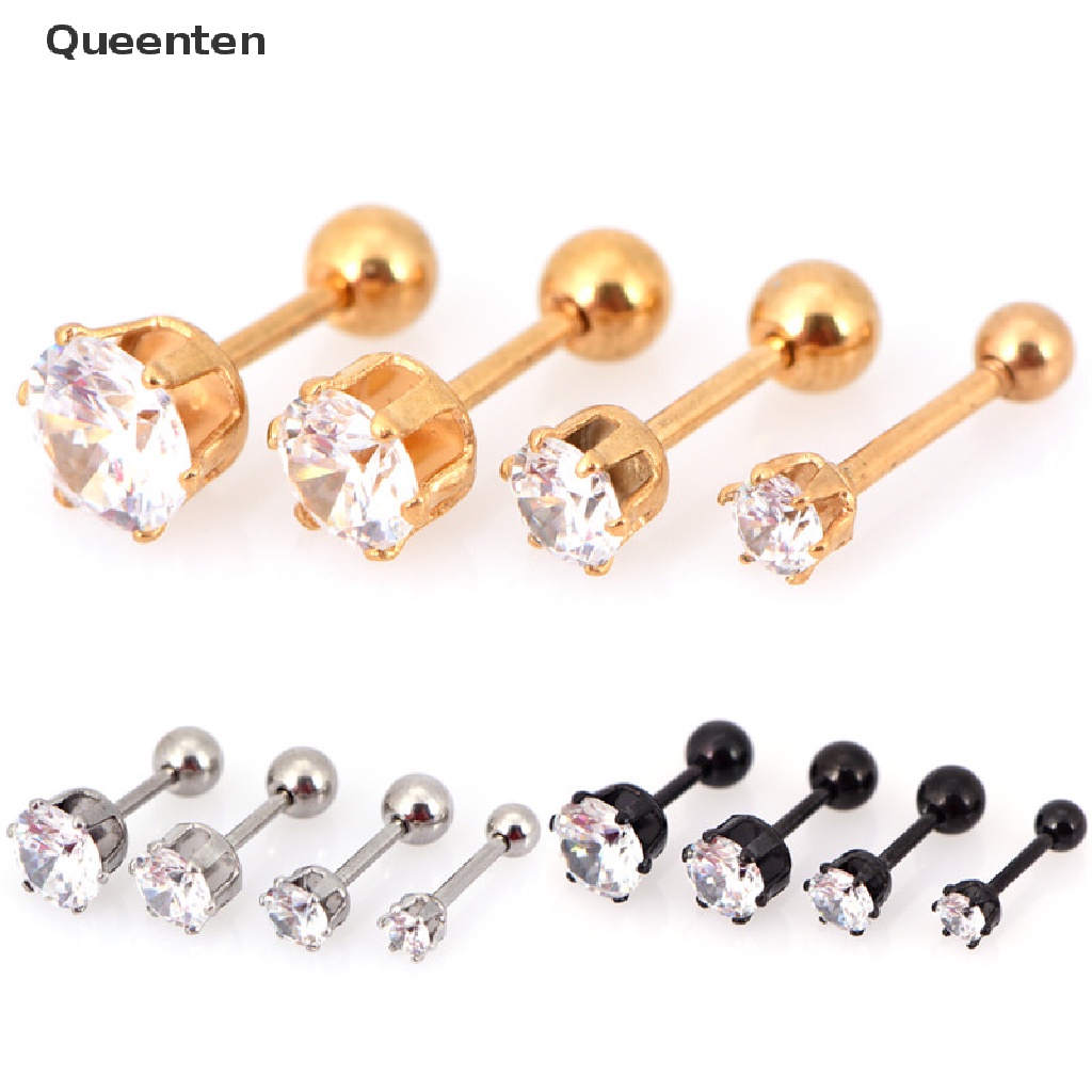 1 Cặp Khuyên Tai Thép Titan Xỏ Sụn Tai