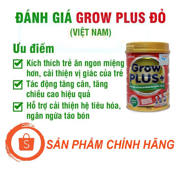 Sữa Nuti Grow Plus Đỏ 900G (dành cho trẻ duy dinh dưỡng)