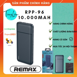 Pin sạc dự phòng Remax 10.000 mAh RPP-96 Lõi Li-Polymer, 2 cổng sạc Input/Output