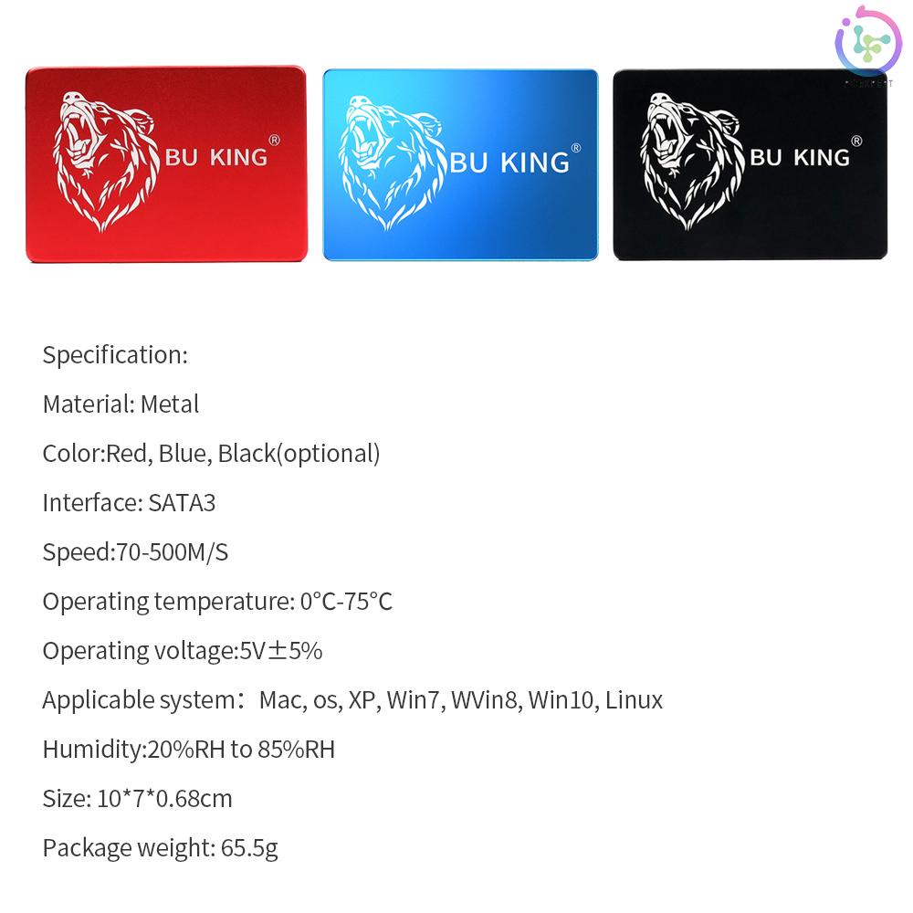 BU KING SSD2.5inch Black Bear Compatibility Speed Transmission &amp; Rock-solid Reliability High-quality Memory Chips Black 120GB