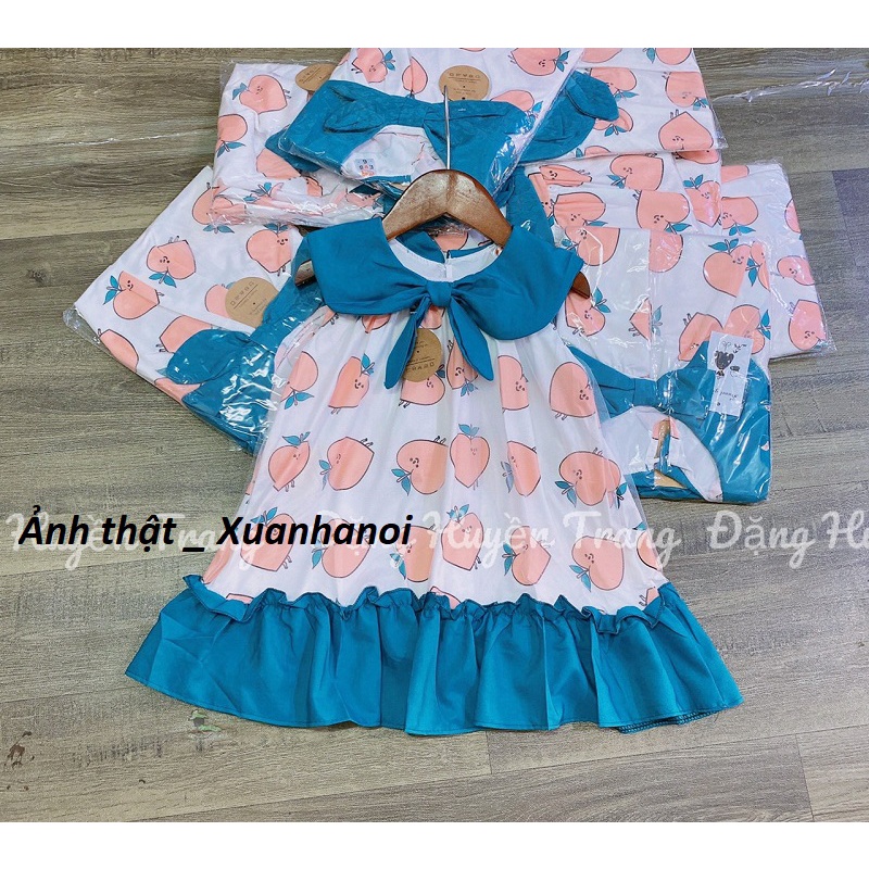 Váy bé gái quả đào nơ cổ đuôi cá XHN1030