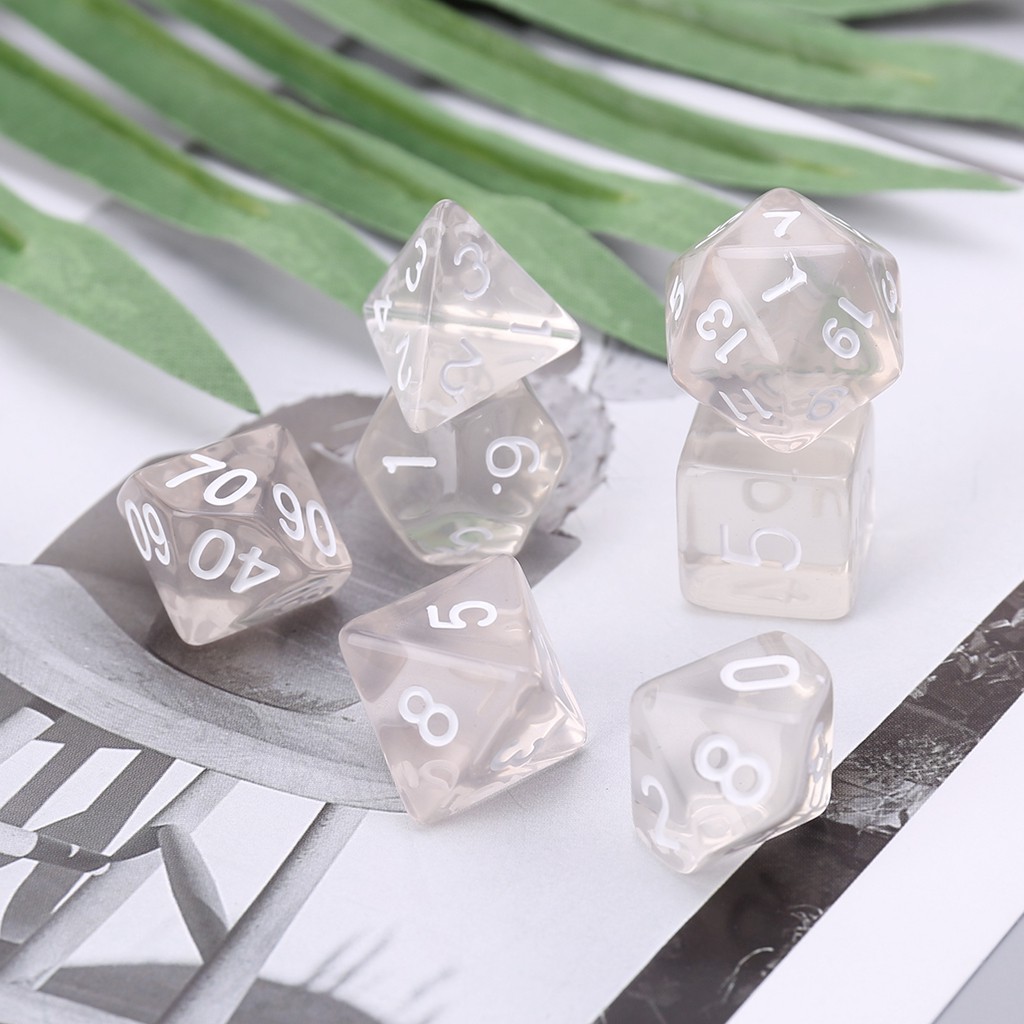 Set 7 viên xúc xắc đa diện mặt cho trò chơi RPG DND D&amp;D D4-D20