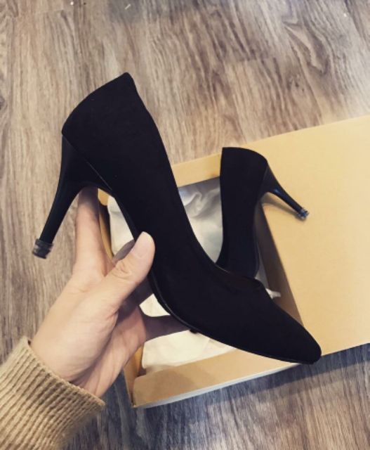 Cao gót đen nữ 7p