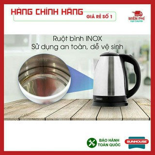 ,./Bình Đun Nước Siêu Tốc INOX 1.8 Lít. Siêu Tốc SUNHOUSE,./