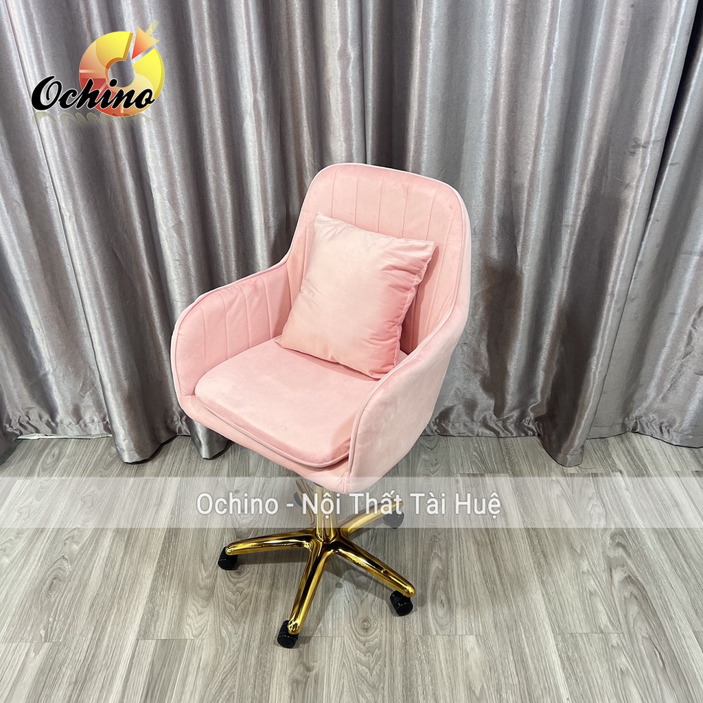 Ghế Xoay Văn Phòng, Ghế Trang Điểm Cá Nhân Mẫu Vân Sò Chân Vàng Sao Cao Cấp ( Có Sẵn)