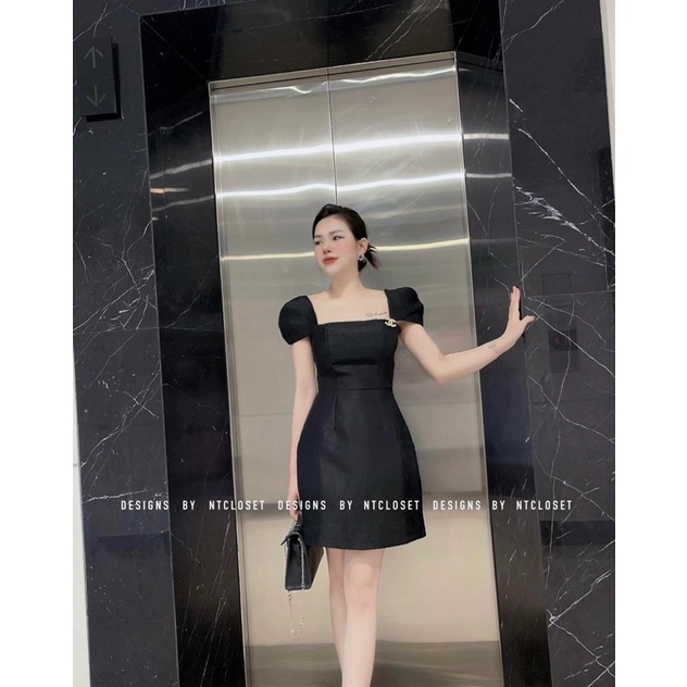 Váy tafta óng tay hến kèm tag ntcloset