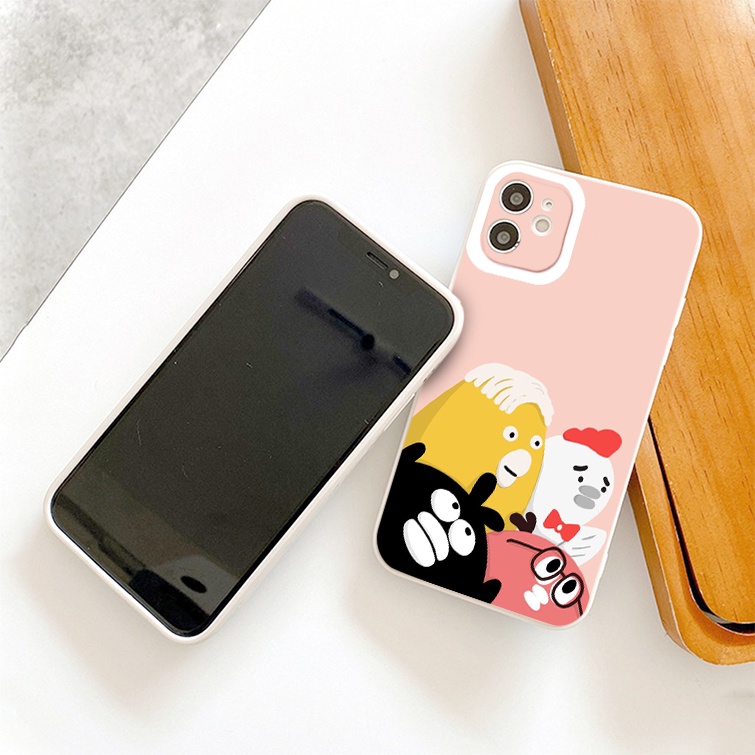 Ốp iphone - Ốp lưng iphone cạnh vuông Chicken friends dành cho ip 6 đến 14promax - ng229