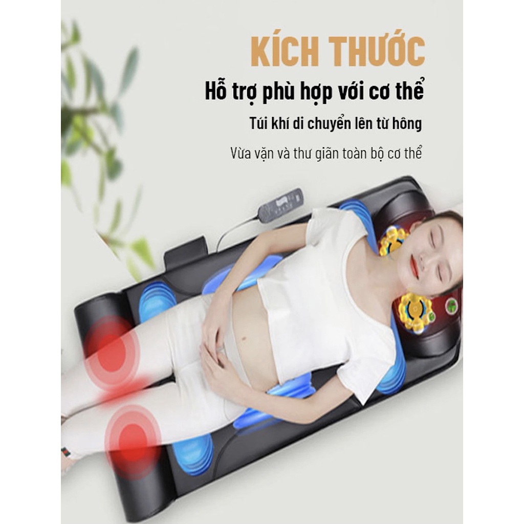 Đệm Massage Toàn Thân - Máy Massage Kết Hợp Túi Khí Và Bi Massage Nhiệt Hồng Ngoại Giúp Thư Giãn, Giảm Đau Cơ Thể