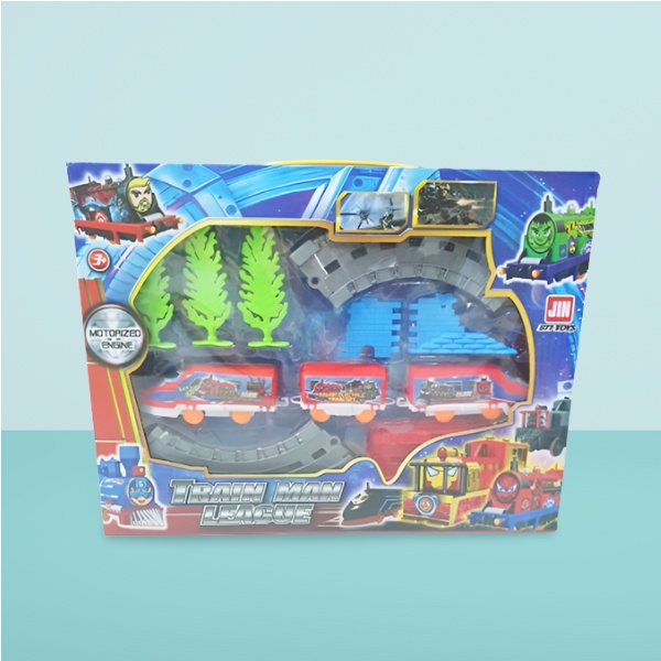 Đoàn Tàu Hỏa Đường Ray Xe Lửa Bộ Đồ Chơi Mô Hình TRAIN MAN LEAGUE Chạy Bằng Pin Dành Cho Trẻ Em