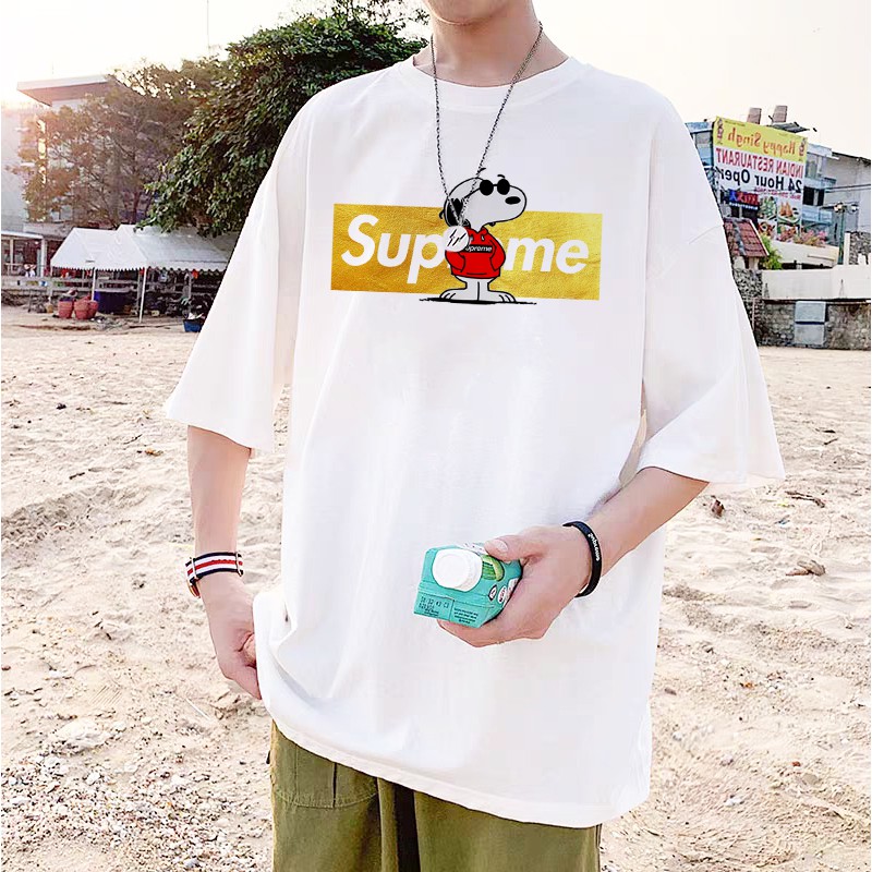 Áo thun 360- áo phông nam nữ tay lỡ unisex form rộng Snoopy SPM hai màu đen trắng dáng oversize basic tee ulzzang
