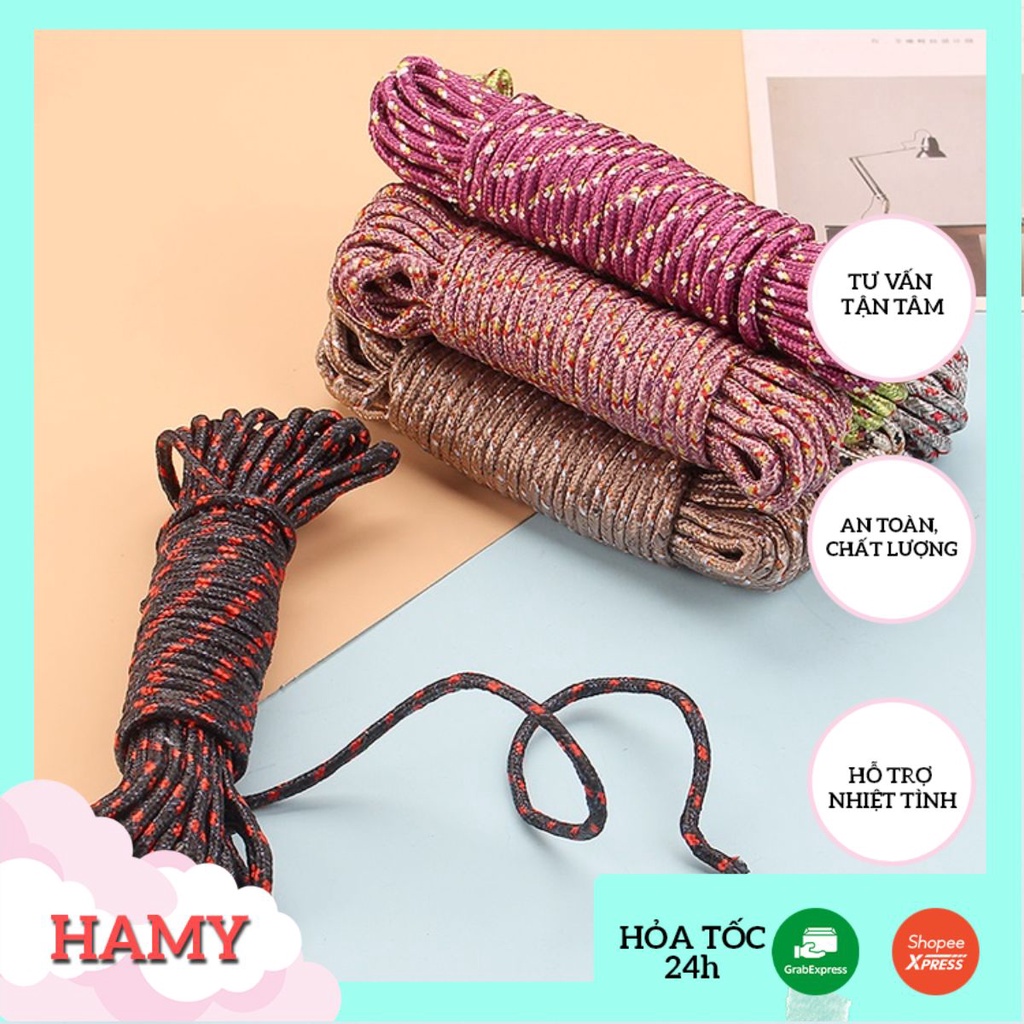 Dây phơi quần áo, dây thừng vải chịu lực, cuộn dây vải siêu chắc dài 10m 2R2