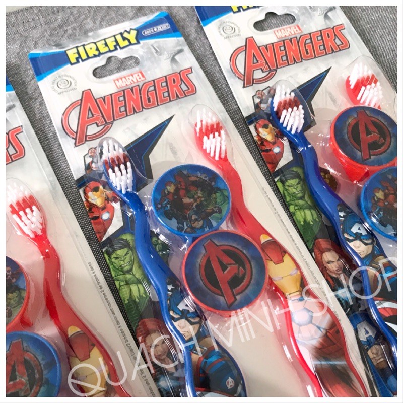 Set 2 Bàn chải siêu nhân AVENGERS có nắp