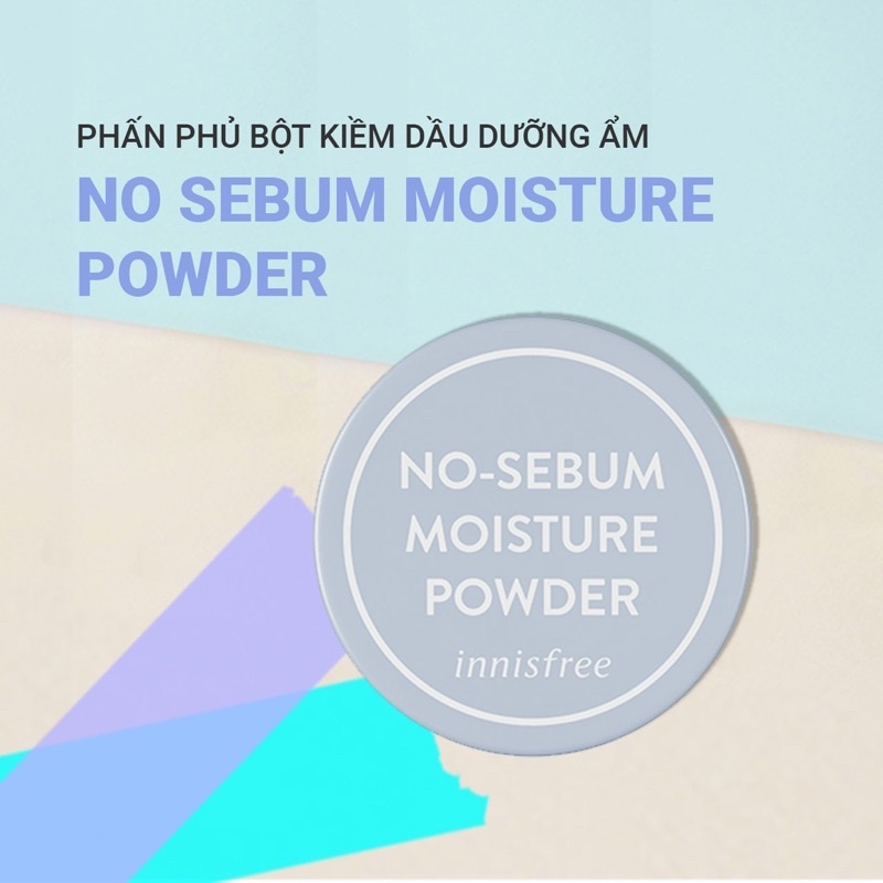 [MỚI 2021] Phấn phủ kiềm dầu &amp; dưỡng ẩm dạng bột innisfree No Sebum Moisture Powder 5g