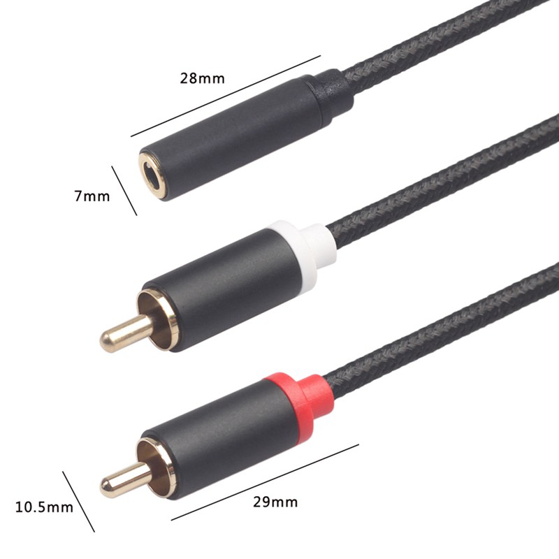 Cáp Chuyển Đổi Âm Thanh 3.5mm Sang 2 Rca Jack Cắm 3.5mm