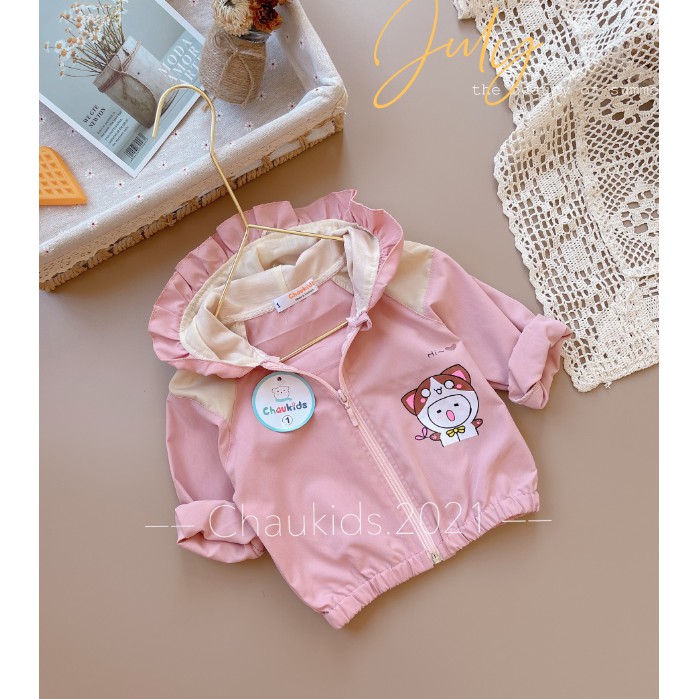 áo bé gái,áo khoác giữ ấm màu hồng cho bé gái siêu xinh size10-20kg