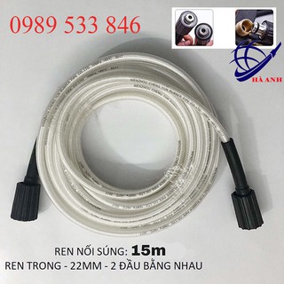 Ống dây rửa xe 15m -ren trong 22mm - dây rửa xe 15m2 đầu bằng-t