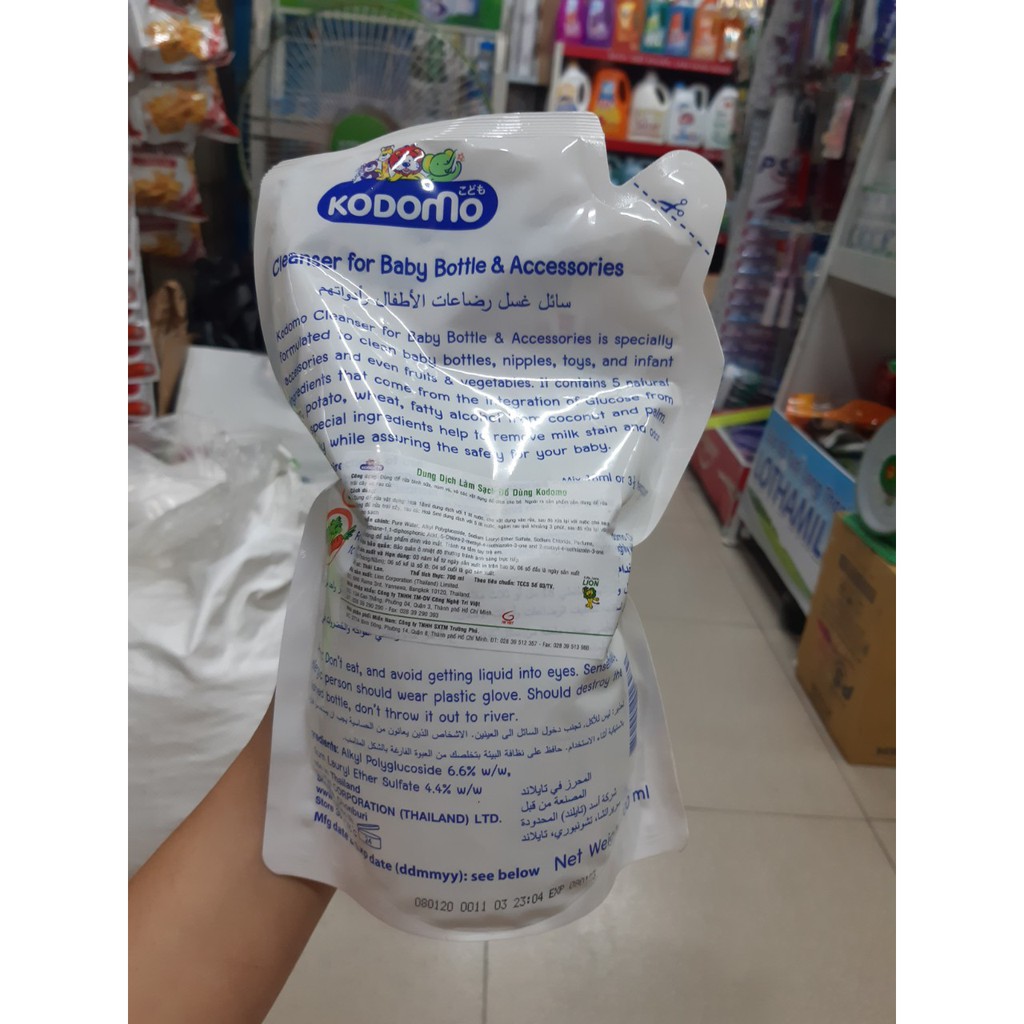 Nước Rửa Bình Sữa KODOMO Gói 700ml Cleanser For Baby Bottle & Accessories