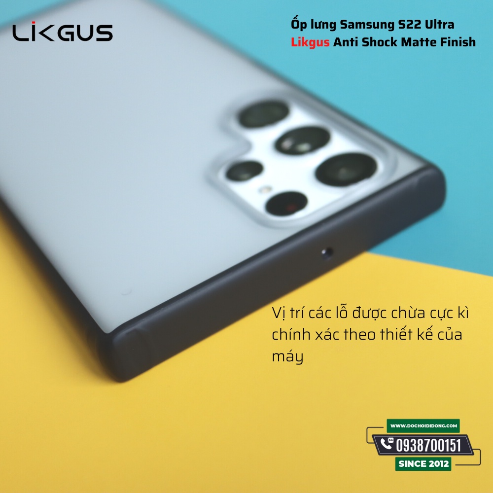 Ốp Lưng Samsung S22 + Plus Ultra 5G Likgus Lưng Nhám Viền Dẻo Chống Sốc