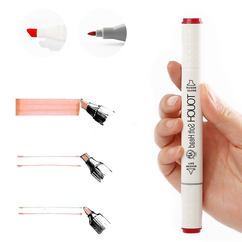 [DA ĐEN] Bút Marker Touch Soft Head 216 Màu Hộp Nhựa