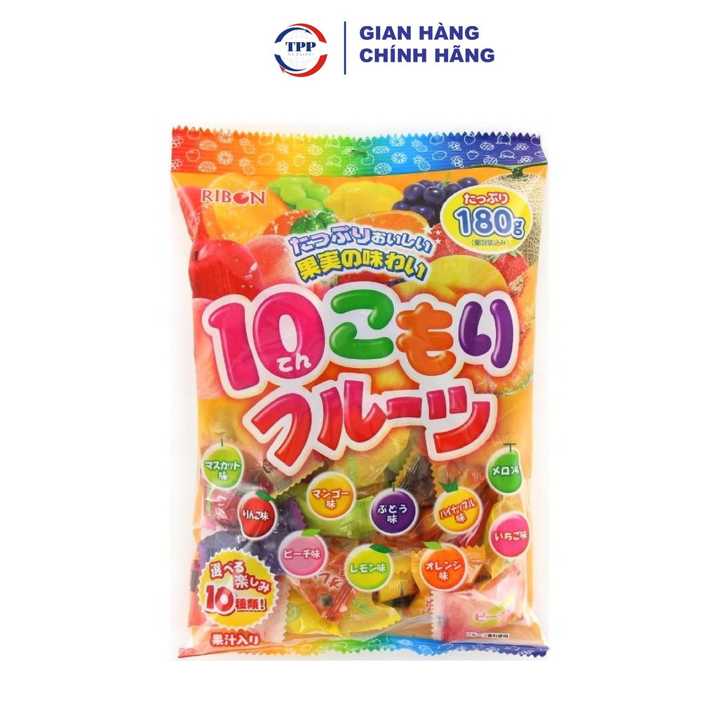 Hàng Nhập Khẩu Kẹo Ribon Vị Trái Cây 10 Vị 180g - Nhật Bản