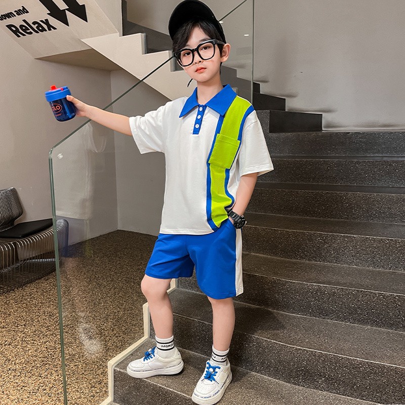 Bộ cộc tay cho bé trai kiểu bé trai diện đi học đi chơi POLO 02 năng động dễ thương BBT02