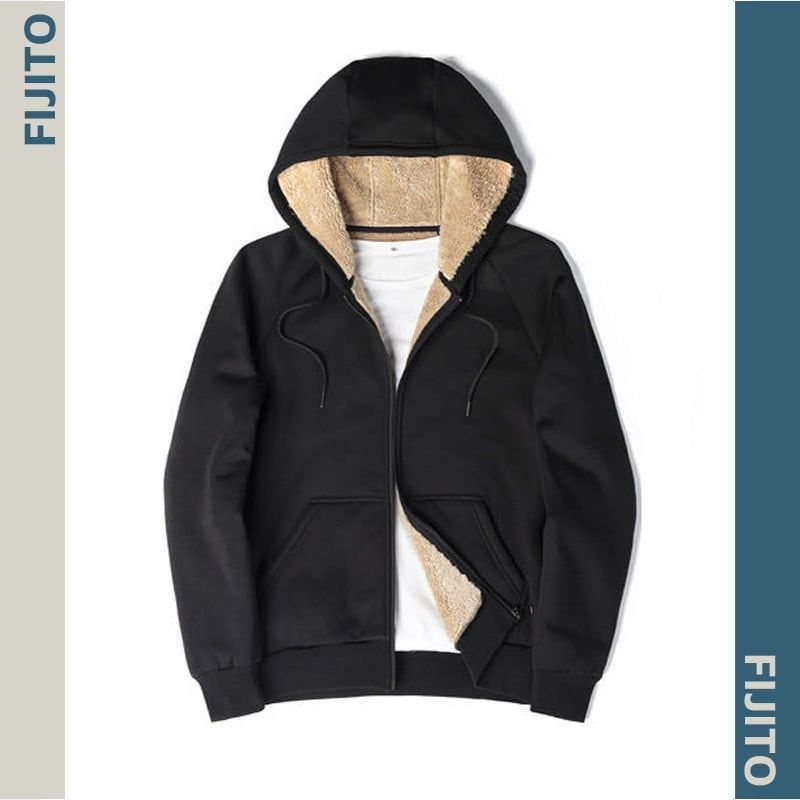 Áo nỉ hoodie nam màu đen lót lông có mũ tay dài cao cấp hàng Quảng Châu FIJITO TQ21441 | BigBuy360 - bigbuy360.vn