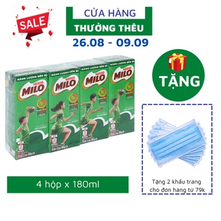 Lốc 4 Hộp Sữa Milo Lúa Mạch 180ml