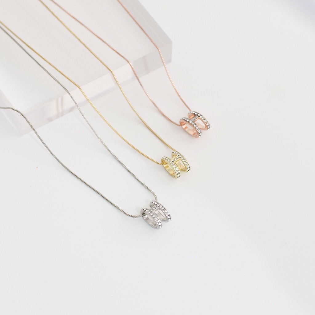Dây chuyền nữ ATJ9906 , mặt chữ H đủ 3 màu lựa chọn vòng cổ - ANTA Jewelry