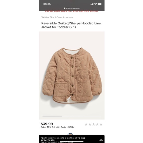 DƯ XỊN❄️Áo khoác HAI MẶT lót lông trần bông Old Navy