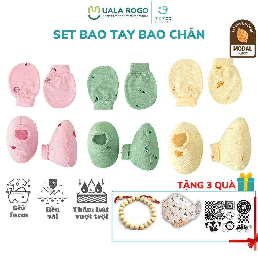 Set bao tay bao chân Ualarogo giữ ấm tránh va chạm tay lên mặt vải Modal co giãn bền bỉ 2419