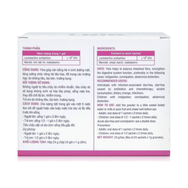 Men Vi Sinh YBIO DHG ⚡ CAM KẾT CHẤT LƯỢNG ⚡ Giúp cân bằng vi sinh đường ruột, giảm tiêu chảy, táo bón
