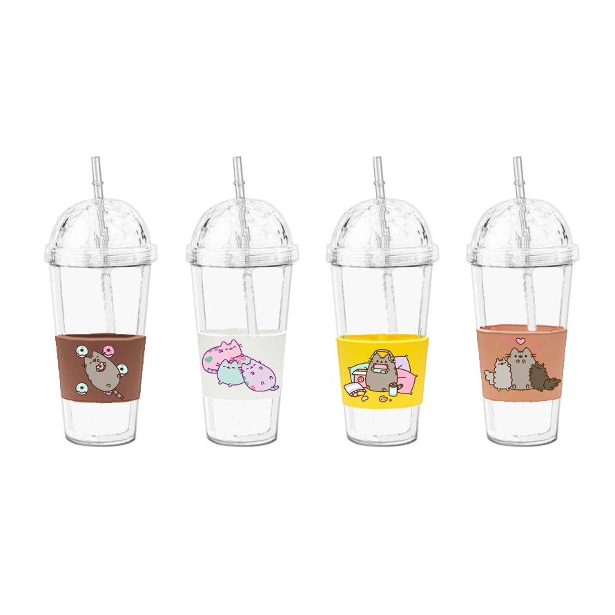 Cốc 2 lớp pusheen C2DI10 cốc giữ nhiệt ly 2 lớp pu cốc làm lạnh dễ thương