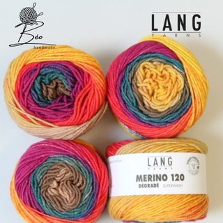 Cuộn len 100% lông cừu virgin wool lang merino 120 dégradé