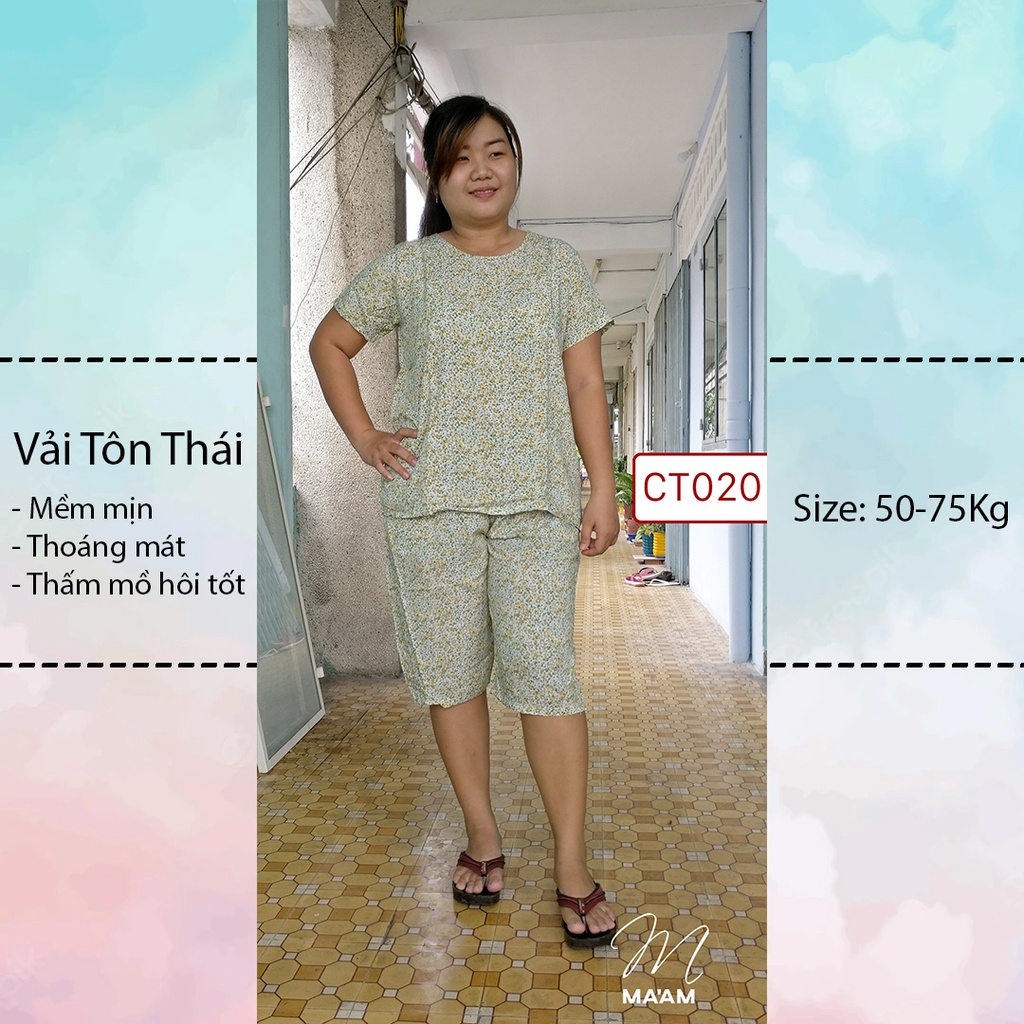 Đồ ngủ đồ mặc nhà size đại vải tôn thoáng mát, đồ ngủ bigsize từ 60 - 80kg mặc thoải mái