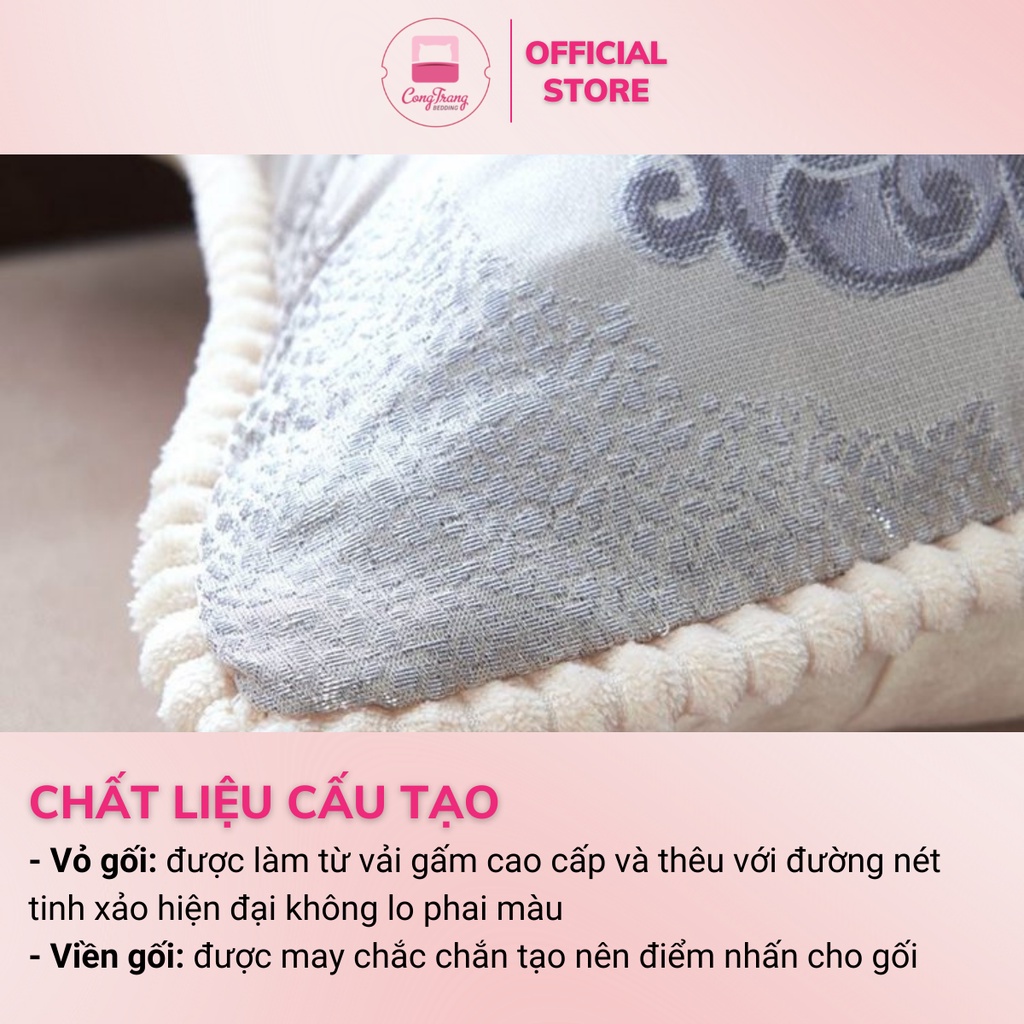 Gối Tựa Sofa, Tựa Lưng Tây Âu Trang Trí Tết - Vỏ Gấm Cao Cấp Sang Trọng - Size 45cm x 45 cm