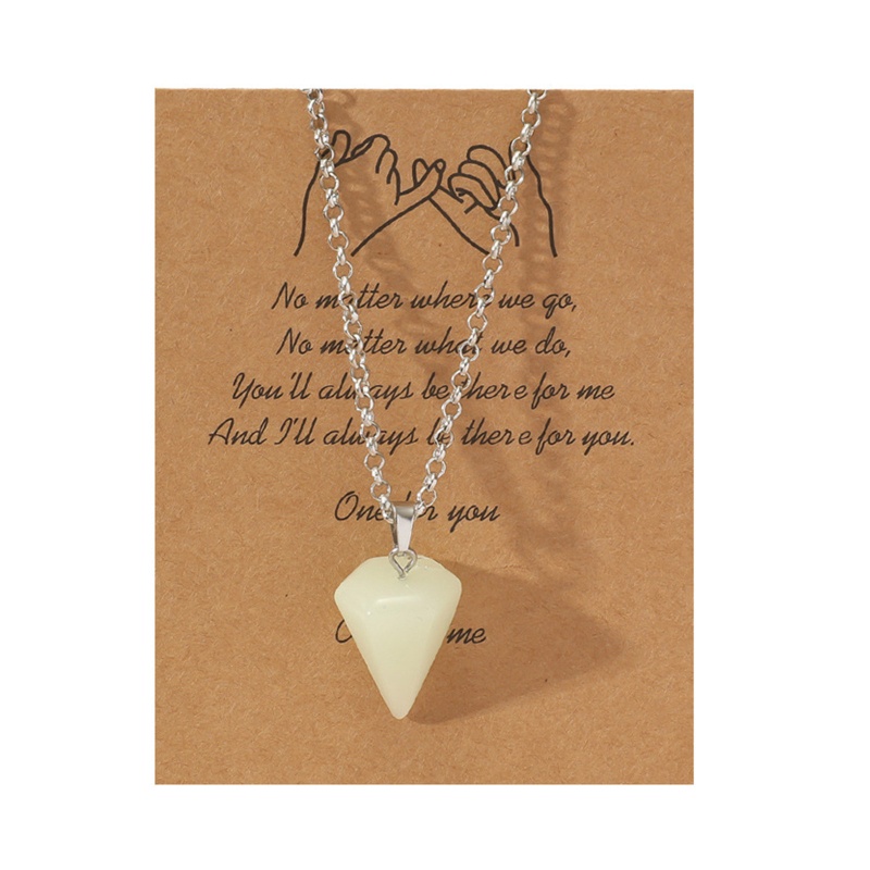 Flgo Vòng cổ Mặt Đá Lục Giác Phát Quang Tự Nhiên Thời Trang Cho Cặp Đôi