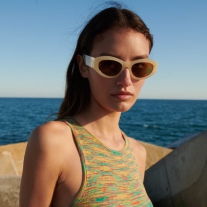 Kính Mát Sunnies Studios Gọng Mắt Mèo Alba Bone