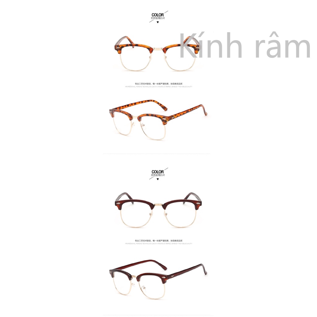 Kính mát nửa gọng phong cách thời trang cổ điển unisex