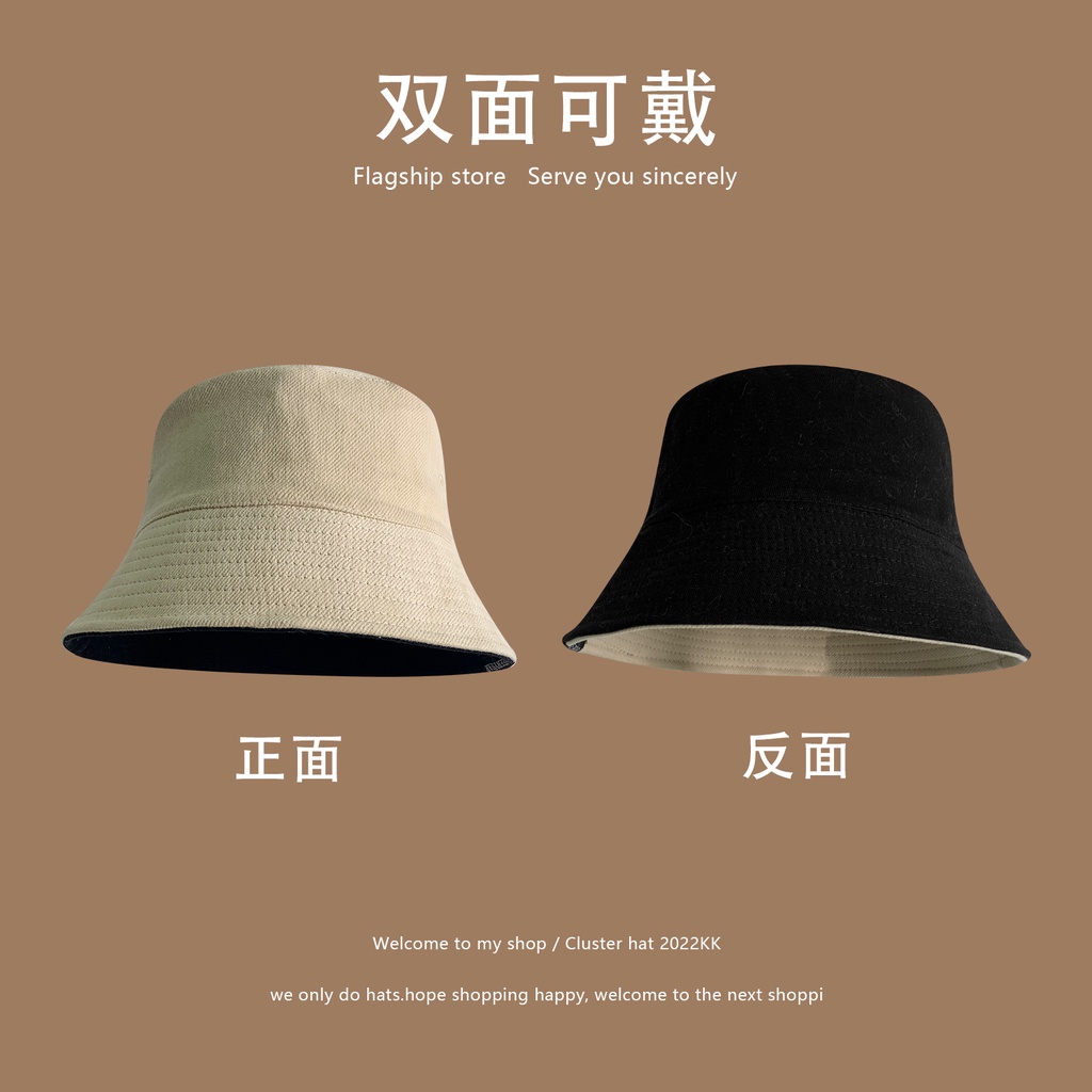 Mũ Tai Bèo Hai Mặt Màu Sắc Đơn Giản Phong Cách Hàn Quốc Dễ Phối Đồ Thời Trang Xuân Thu Cho Nữ