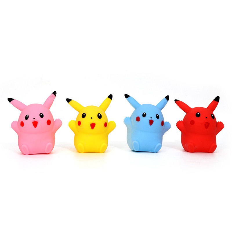 Squishy PIKACHU 4 màu Mochi mềm mịn dễ thương chân thực giảm stress co dãn đàn hồi ngộ nghĩnh bóp giải trí