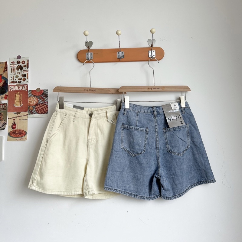 Quần shorts jean ngố 9232 chất đẹp form xinh ( Ảnh thật )