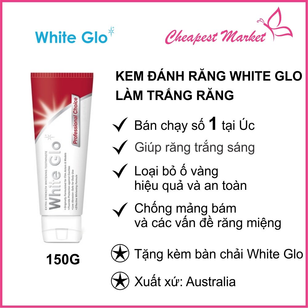 Kem Đánh Răng Làm Trắng Răng White Glo Úc 150g