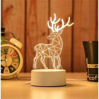 Đèn ngủ, đèn trang trí, Led 3D Con Hươu