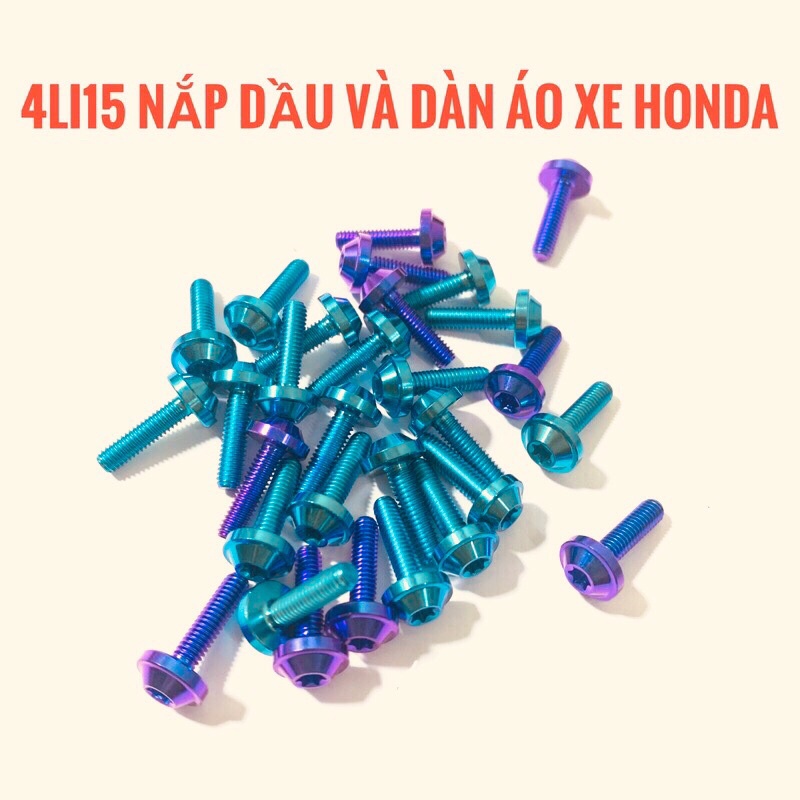 Ốc titan 4li15 nhuyễn gắn nắp dầu và dàn áo xe honda