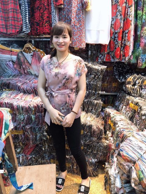 Áo voan lụa buộc đai eo