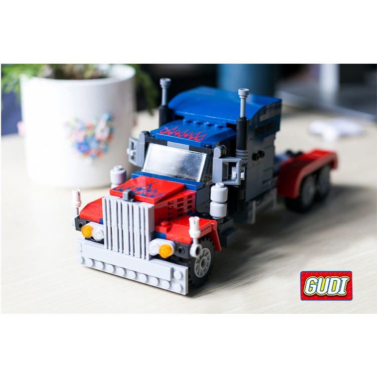 Đồ chơi Lắp Ráp Autobot Optimus Prime - GUDI 8713 Robot biến hình Xe Tải hạng nặng Optimus